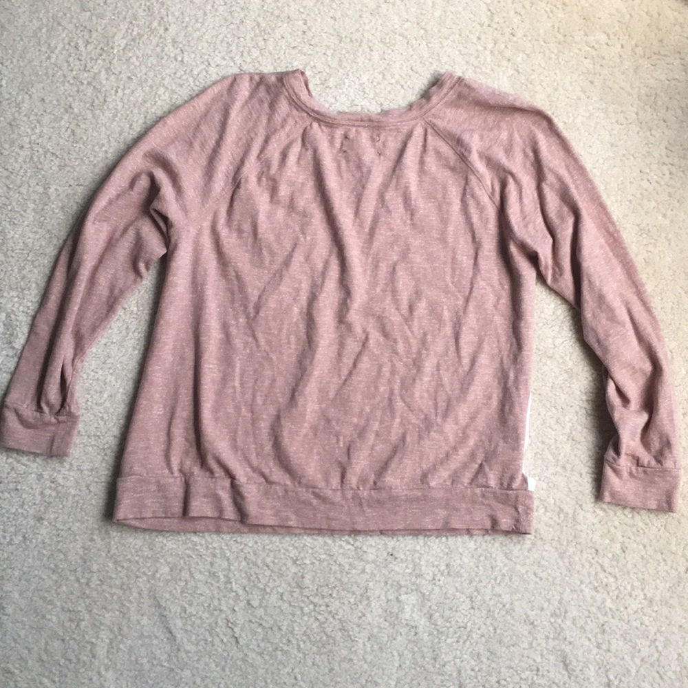 ❌SOLD❌ LOFT 1/2 sweater, 1/2 shirt mixed top - Picture 2 of 3